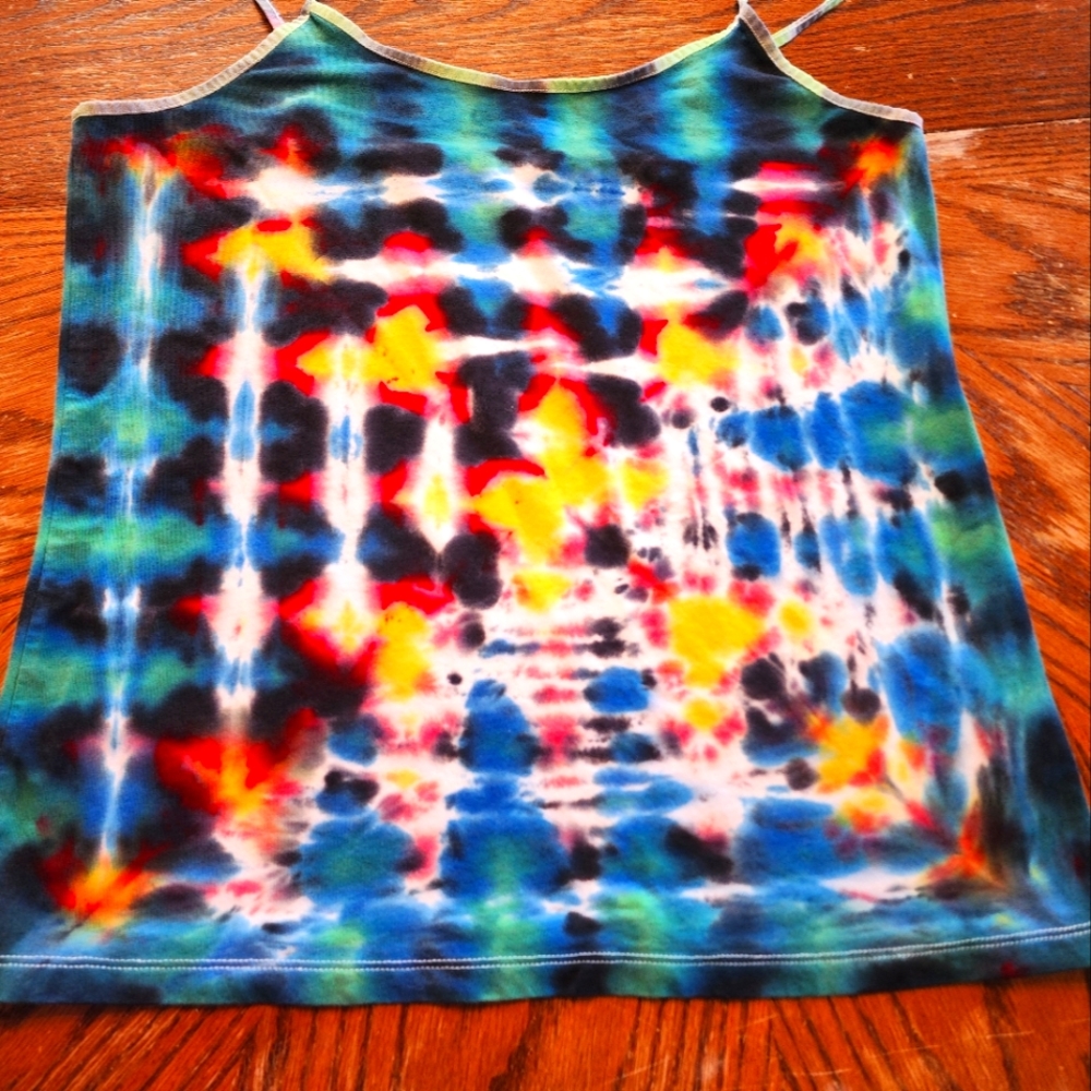 Custom tie dyed women's cami, size XL